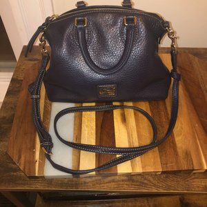 Dooney and Bourke navy blue leather satchel
